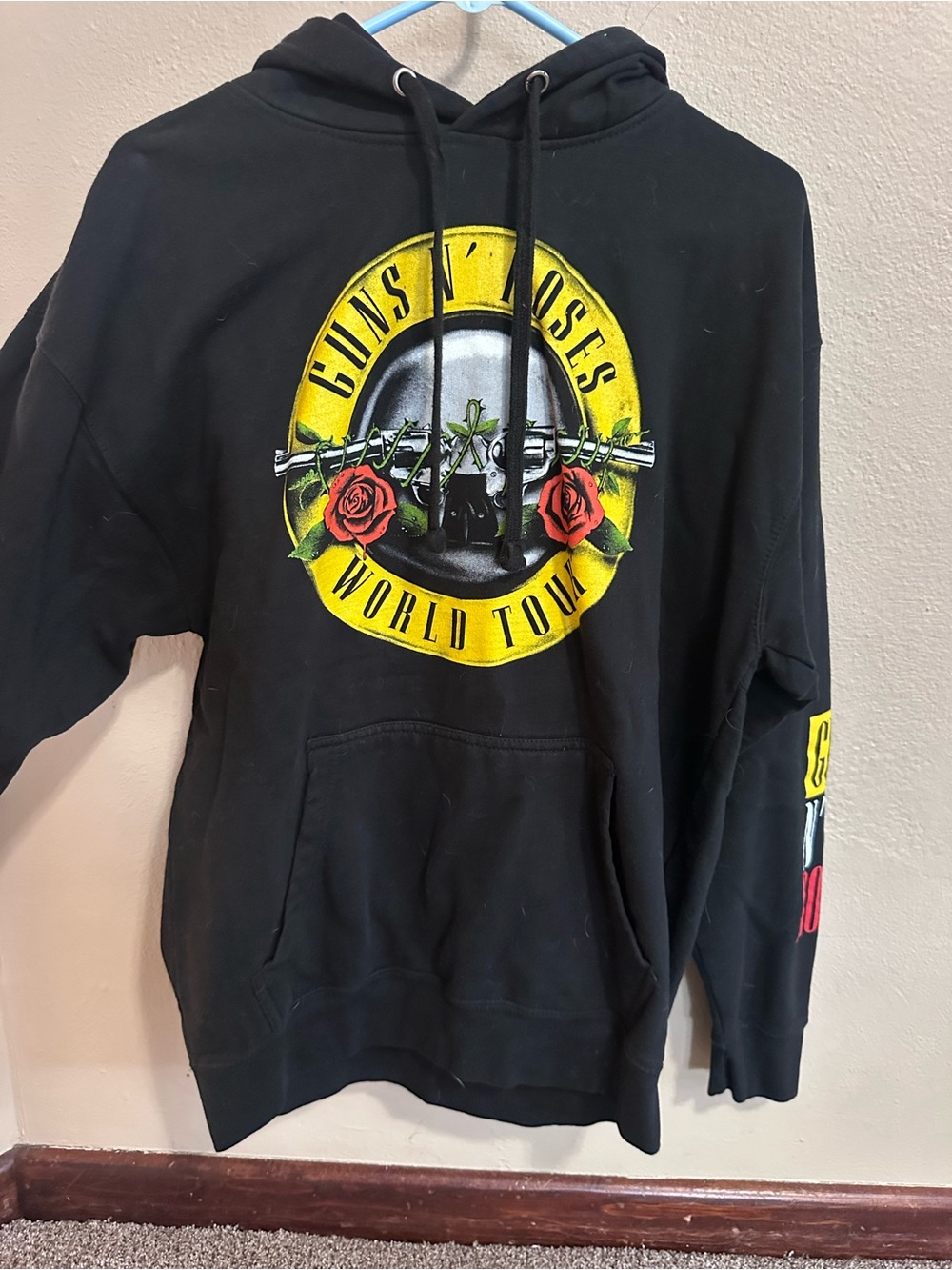 Black Graphic Hoodie - Yellow & Red Logo